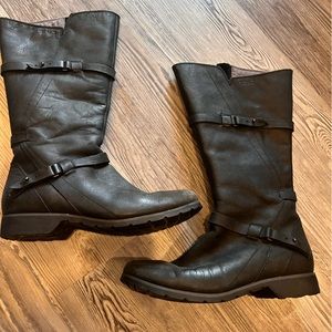 Teva waterproof leather black riding boots